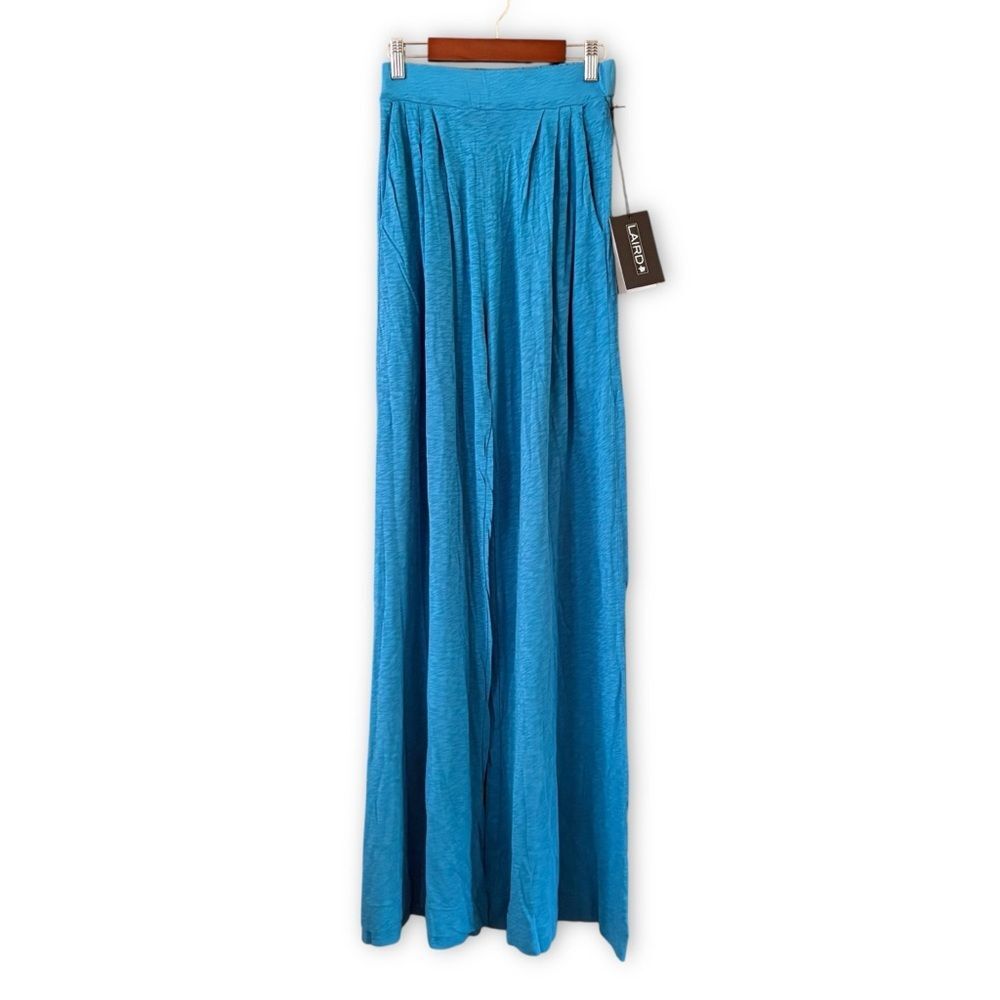 Laird Cotton Wide Leg Palazzo Pants Teal NWT Size Medium Effortless Loungewear